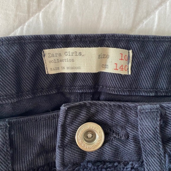 Navy denim wide leg cropped jeans - Picture 4 of 4